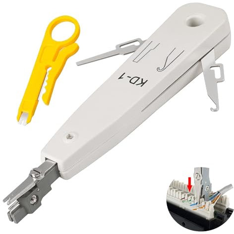 Punch Down Tool Cat6, Punchdown Tool, Data Punch Down Tool, Professional Ethernet Punch Down Tool, for Rj45 Socket Cat5/Cat6/Ca7 & Telephone Cable Impact Terminal Insertion Tools
