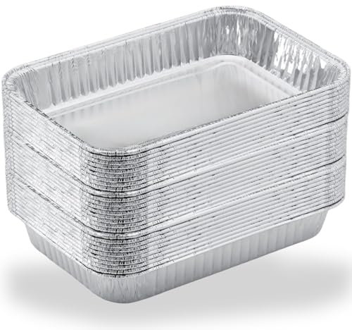 Matchwaves 50 Stück Abtropfschalen für Weber, Einweg-Aluminiumfolien-Fettschalen für Weber-Grills, Universal-Ersatzeinlagen für Weber-Serie, 21,8 x 15,2 cm