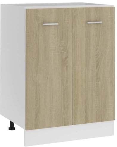 Myheimly Unterschrank Sonoma-Eiche 60x46x81,5 cm Holzwerkstoff Küchenschrank Küchenzeile Küchenmöbel Unterschrank Küchenunterschrank Schrank