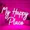 My Happy Place Panneau lumineux néon LED pour décoration murale, décoration artistique à intensité variable, panneau lumineux néon pour décoration de chambre, fête d'anniversaire, mariage