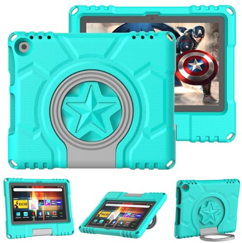 Tablet Kids Case for 8in Tablets,Mansiruyi Lightweight Shockproof Protective Case with Handle Stand for 8inch Tablets -Turquoise