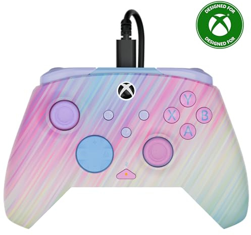 Turtle Beach Rematch Advanced Wired Gaming Controller for XBOX & PC | Cotton Candy, XBOX Series X|S, XBOX One, PC, 2 Remappable Buttons, Hall-Effect Triggers, Audio Controls, Glows-in-the-Dark