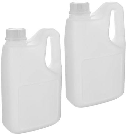OATIPHO 2L Juice Bottles with Handle 2Pcs Plastic Containers with Screw Tops, Food-Grade Reusable Storage for Honey, Syrup, Oil in Kitchen or Commercial Use