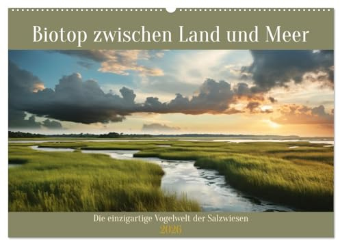 Biotop zwischen Land und Meer (Wandkalender 2026 DIN A2 quer), CALVENDO Monatskalender: Einzigartige Vogelwelt der Salzwiesen (CALVENDO Natur)