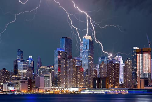 HANSEPUZZLE 12505 - Gewitter in New York Puzzle 2000 Teile | Natur Puzzle mit hochwertiger Puzzle Aufbewahrung: Kartonbox und Wieder verschließbarem Beutel | Puzzle-Maße: 90 x 60 cm