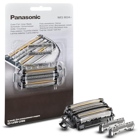 Panasonic WES9034Y1361 Ersatzklingen und Scherfolie für Elektrorasierer ES-LV9N, ES-LV7N & ES-LV6N, Kombipack, 5-Klingen-System, fortschrittlicher japanischer Edelstahl, wasserdicht