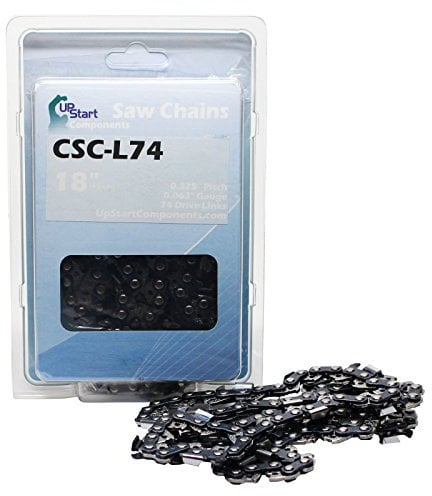 UpStart Components 6-Pack 18 Semi Chisel Saw Chain for Oregon L74 Chainsaws - (18 inch, 0.325 Pitch, 0.063 Gauge, 74 Drive Links, CSC-L74)