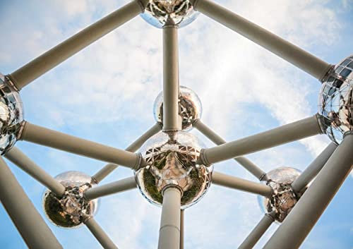 hansepuzzle 17697 - Atomium Puzzle 130 Teile | Gebäude Puzzle mit hochwertiger Puzzle Aufbewahrung: Kartonbox und wiederverschließbarem Beutel | Puzzle-Maße: 28,7 x 20 cm