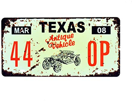 Eureya Metall-Blechschild für Zuhause, Café, Bar, Wanddekoration, Autokennzeichen-Etikett, 30 x 15 cm – perfektes Souvenir (Texas 44 OP)
