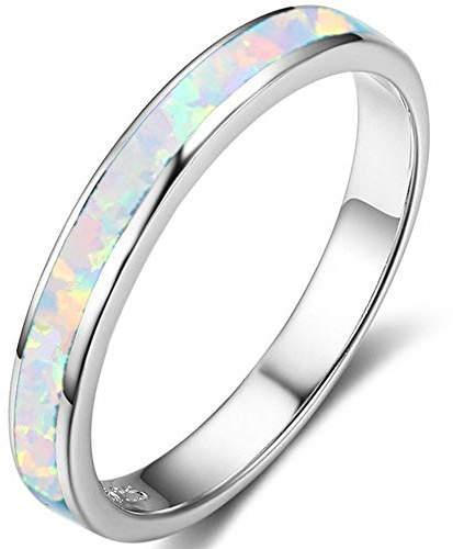 Ehering Edelstahl Feueropal Inaly Half Eternity Ehering