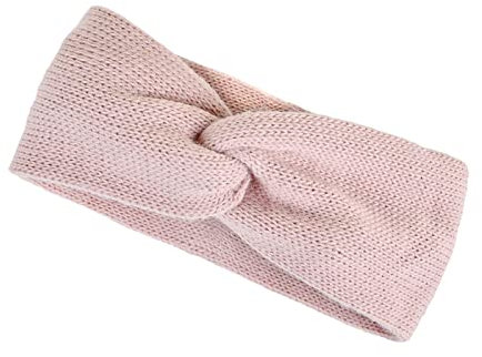 Neverless® Damen Stirnband Strick Winter Knoten Ohrenschutz Knite Headband rosa unisize