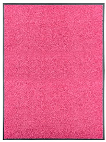 vidaXL Fußmatte Waschbar Schmutzfangmatte Türmatte Fußabtreter Schmutzmatte Schmutzfangläufer Sauberlaufmatte Innen Außen Rosa 90x120cm