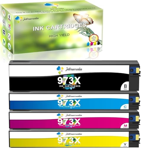 Jettruemedia 973X Druckerpatronen Kompatibel für HP 973X 973 X Multipack Patronen Kompatibel mit PageWide Pro 477dw 577dw 452dw 477dn 452dn 577z 552dw P55250dw MFP Drucker (4 Pack)
