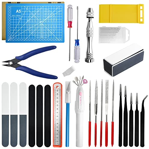BGTXINGI Gundam Lot de 50 outils de modélisme, outils de modélisme, outils de construction de loisirs pour modélisme, modélisme, réparation et fixation