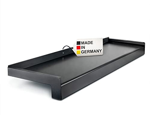 TJ Fensterbank Außen I 150 mm x 800 mm I Anthrazit RAL 7016 I Aluminium Fensterbrett mit Seitenabschluss I pflegeleichter & langlebiger Alu Fenstersims I pulverbeschichtete Außenfensterbank