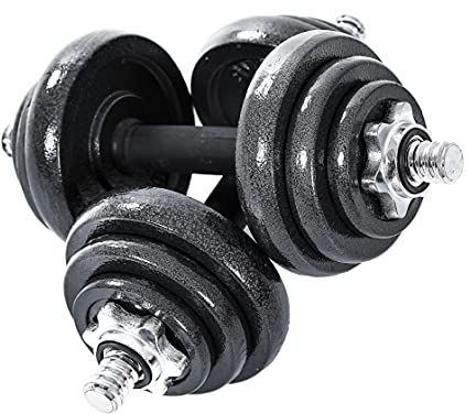 AJX 15/20/30kg Set Cast Iron Adjustable Weights Dumbbells Set Home Gym Training Weights for Men Women Workout Fitness Weight Lifting at Home Gym, Black (15, Set)