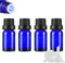 ZEOABSY 4 Pcs 10ml Blue Glass Dropper Bottle with Tamper Evident Black Dripper Cap for Essential Oils Fragrances Aromatherapy Cosmetic Travel Bottles Vials
