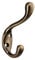 HASWARE 6 PCS Double Prong Robe Hook, Dual Coat Hooks Antique Wall Mounted Hooks Robe Vintage Hooks Hangers Heavy Duty with 12 Pieces Screws for Coats Hat Clothes Hanger Towel Keys (Antique Brass)