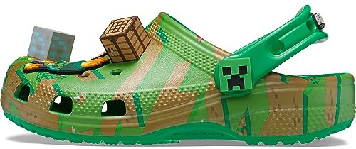 Crocs Elevated Minecraft Classic Clog 208472-90H, Unisex slides, green, 42/43 EU