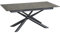 Casa Vital Ausziehbarer Esstisch GARANA, schwarz, 180-220x100x76 cm, Keramikplatte, MDF-Gestell, pulverbeschichteter Metallfuß, verschlungene Beine, eine 40 cm Lange Einlegeplatte, 60 kg Belastung
