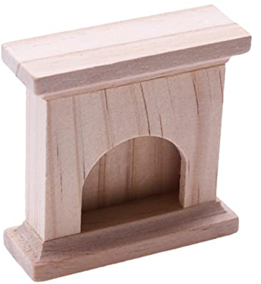 predolo Miniatur Puppenhaus Zubehör Möbel - Holz Kamin, für Wohnzimmer Küche Weihnachten Dekoration