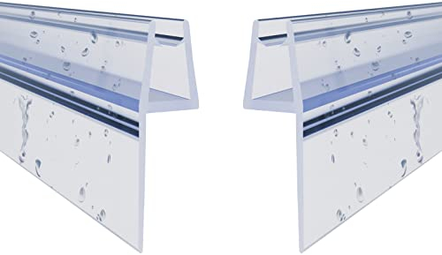 WITEN&NOCK Duschdichtungen 80cm 2er Set mit extra langer Dichtfahne Ersatzdichtung für Falttür Drehfalttür Dichtungsprofile Duschtür Dichtung Gerade Glasstärke 5 mm 6 mm