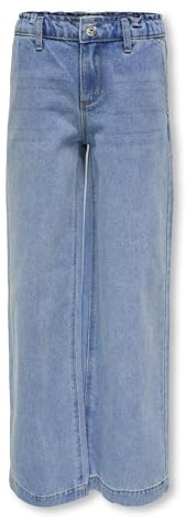 Only Kogcomet Wide Dnm Lb Noos Pantalones, Niñas, Light Blue Denim, N/A