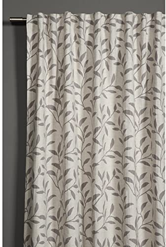 GARDINIA Vorhang mit verdeckten Schlaufen und Gardinenband, Blickdicht, Leicht verdunkelnd, Schlaufenschal, Gardine in Taupe, Jacquard, 140 x 245 cm