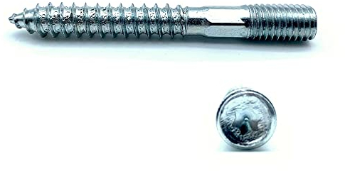 DOJA Barcelona | Tornillo Doble Rosca | 50 Tornillos Esparragos | M10 x 80 | en Acero Galvanizado | Tornillo Union para Tornillos para Madera, Patas para Muebles, Abrazaderas Metalicas, Tablero Madera