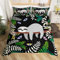 Faultier Bettwäsche 155x220 cm Kinder Jugendliche Tiere Bettwäsche Blätter Blumen Bettbezug Set Tropische Pflanzen Palmblätter Bettwäsche Mädchen Jungen Teens Schlafzimmer Dekor Schwarz Grün