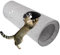 Katzentunnel, Katzenkratzer Katzen Spielplatz; Katzenschlafplatz, 2-Wege Faltbar Kätzchen Tunnel Katzenspielzeug interaktives Pop-Up-Labyrinthhaus-Spielzeug für Kaninchen,Welpen,Frettchen (Grau)
