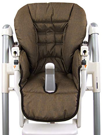 Ersatzbezug Sitzkissen [Bezug für Hochstuhl] kompatibel mit Peg Perego Prima Pappa Diner (braun meliert)
