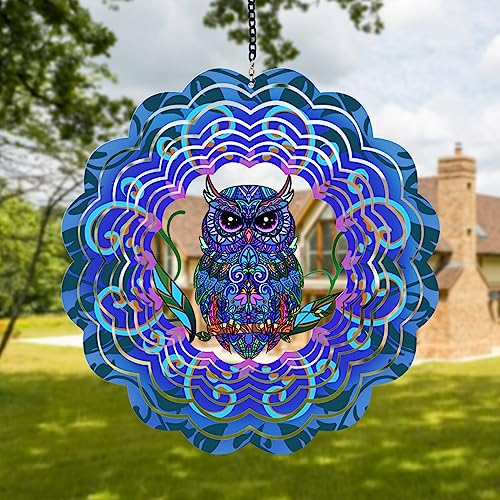 Metall-Windspiel mit Eulen-Motiv, Geschenke für Frauen, Mutter, Oma, Ehefrau, hängendes Windspiel für Außen- und Innendekorationen, 30,5 cm Windspiel für Weihnachtsdekoration, Geschenke