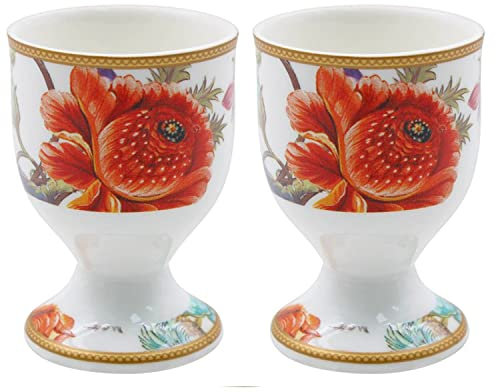 William Morris Anthina Floral Fine China Ceramic Set of 2 Egg Cups Salt Holder
