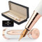 Wordsworth & Black Füllfederhalter-Set, mittlere 18-Karat-Goldfeder, inklusive 24 Tintenpatronen, Kolbenkonverter und Geschenkbox, goldfarben, Kalligraphie, Rosé-Weiß-Gold