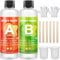 JIDJIX Epoxidharz Set Anfänger 400ML, 1:1 Verhältnis Epoxy Resin harz Glasklar Gießen Set, Epoxidharz Zubehör, Epoxidharz mit Härter für Schmuckherstellung und Handwerkliche Dekoration