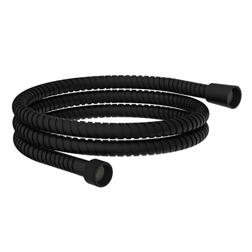 EISL Duschschlauch 1,5m Edelstahl, mit extra Knickschutz, Universal Brauseschlauch 150cm für die Dusche, Schwarz matt JM150MKCRPLUS-B