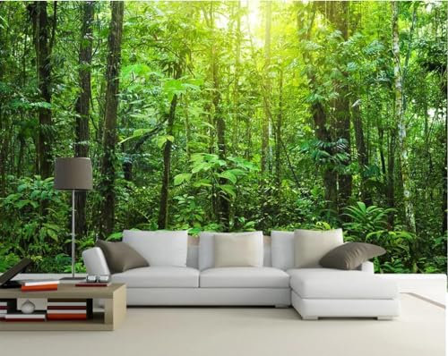 Fototapete 3D Tapete Grüner Urwald Tapeten Vliestapete Wandbilder XXL Wanddeko Wandtapete -335783 200x140cm