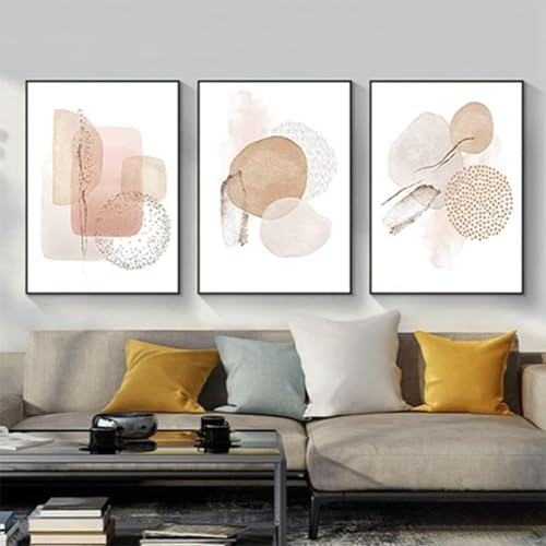 Moderne Aesthetic Pflanze Bilder Boho Deko Bilder,Abstrakt Kunst Wandbilder Bohemian Poster Set,Ohne Rahmen (Poster-06,3Pcs-20x30cm)