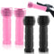 2 Paar Fahrradgriffe Kinder, rutschfeste Gummi Scooter Griffe Kinderfahrrad Griffe Fahrrad Griff 22mm Lenkergriffe für Roller Dreirad Kinder Laufrad Kinderfahrrad (Schwarz, Rosa)