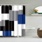 BOYOUTH Rideau de douche en polyester imperméable avec 6 crochets, noir, gris, bleu marine, blanc à motif géométrique imprimé numérique, pour salle de bain, 127 x 198 cm, multicolore