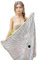 LA FERANI Damen Seidentuch weiß schwarz klassisch Halstuch Seide Schal formelle Anlässe Tuch Strandtuch leicht 90x90cm Bandana Seidenschal Geschenk für Sie Frau