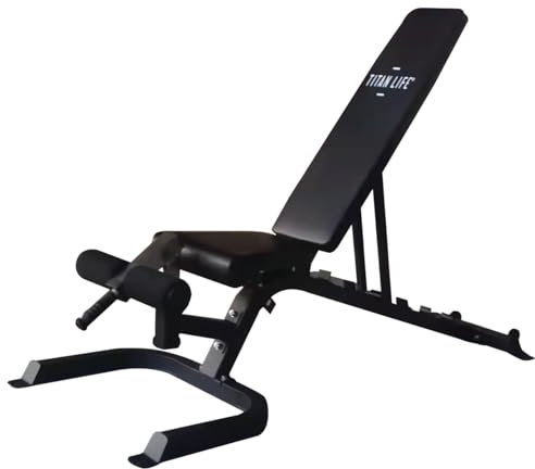 TITAN LIFE Adjustable Bench 500. Verstellbare Hantelbank. Schwarz. 48 x 67 x 172 cm.