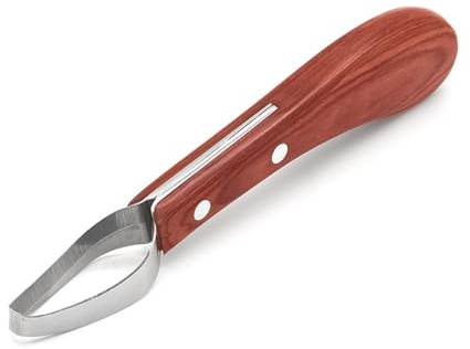 POFET Cuchillos para pezuñas para Caballos, Herramienta Recortadora de pezuñas con Mango de Madera, Herramienta para herrador de Caballos