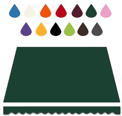 HAEKEBC 200cm 300cm Markisenbespannung 400cm 500cm 600cm Ersatz-Markisenstoff, Sonnenschutz Balkonmarkisen Mehrfarbige Wasserdicht Schattenabdeckung(Green,16x10ft/500x300cm)