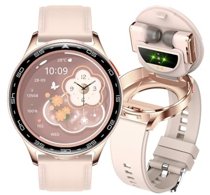 Alliget Smart Watch con auricolari, smartwatch Bluetooth 2 in 1, 3,5 cm, schermo HD IPS, smartwatch per uomo e donna, fitness tracker a lungo tempo in standby per uomini e donne, orologio sportivo