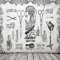YYZOVBNN Papier peint de fond en brique grise pour salon de coiffure, tendance rétro, décoration industrielle, papier peint mural pour salon de coiffure, affiche d'art mural