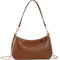 WantGor Clutch Tote Handtaschen, Umhängetasche für Frauen Crossbody Taschen Mini Hobo Bag Retro Vegan Leder Trendy Handtasche (Braun)