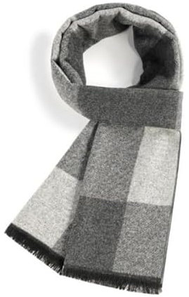 Risipu Schal Herren Winter Langer Weicher Karierter Schal Klassischer Strickwollschal Kaschmir Schal Herren für Väter, Freunde, Ehemänner (XYTR-76)