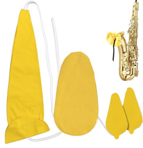 NHQ Saxophon Reinigungsset,Saxophon-Reinigungstuch,Altsaxophon-Reinigungsset mit Saxophon-Reinigungstuch,Klarinette Putztuch,Saxophon Zubehör,Flöte Sax Saxphone Oboe Innen Rohr Tupfer Tuch